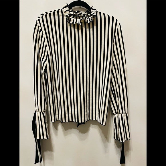 Zara High Collar Open Back Blouse - Picture 4 of 5